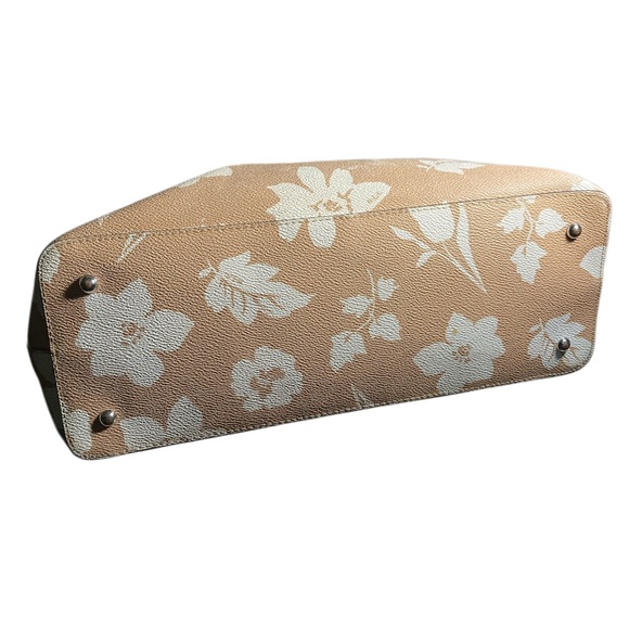 Lauren Ralph Lauren Amberly Dome Beige and White Floral Satchel - Picture 3 of 9